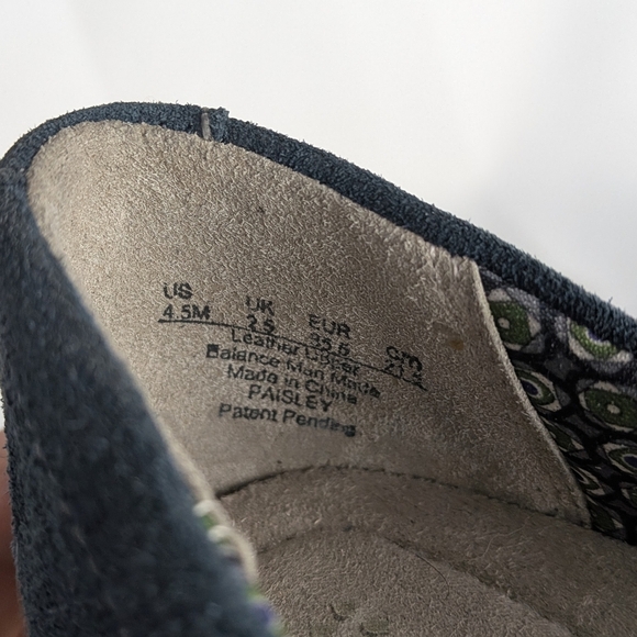 NATURALIZER Paisley Leather Suede Wedge Women Shoes Size 4.5 US Navy Blue - Picture 10 of 10